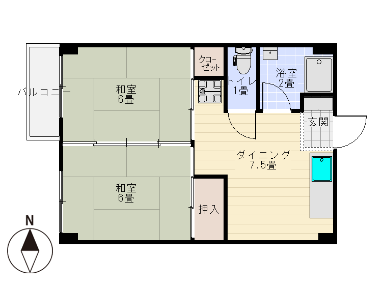 2DK間取り図 2DK間取り図
