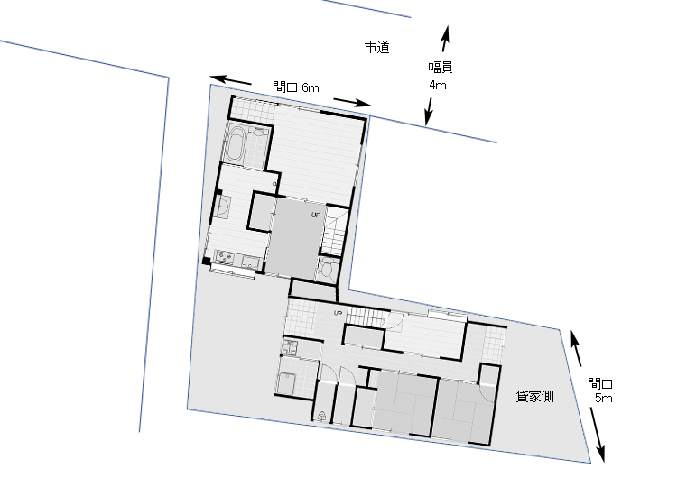 宅地の形と建物の配置